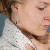 魔法の雨粒誕生石ドロップ留め イヤリング[スターリングシルバー]