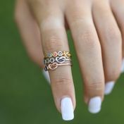 心の絆誕生石リング・ハート　[スターリングシルバー]