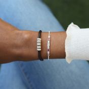 心の絆 名入れブレスレット [ブラウンレザー]