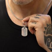 クロスペンダント刻印メンズネックレス ・ スターリングシルバー