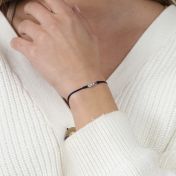 母の愛誕生石ブレスレット・青いストリング［スターリングシルバー］