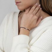 母の愛誕生石ブレスレット・青いストリング［スターリングシルバー］