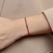 母の愛ブレスレット～レッドストリング～［ブラックダイヤモンド／14Kゴールド］-5