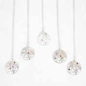 ツリーオブライフ 名入れ誕生石ネックレス [スターリングシルバー]