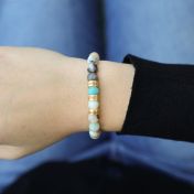 忘れられないアマゾナイト名入れブレスレット[18Kゴールドメッキ]