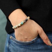 忘れられないアマゾナイト名入れブレスレット[18Kゴールドメッキ]