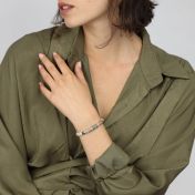 忘れられないアマゾナイトイーブルアイ名入れブレスレット[スターリングシルバー]