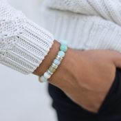 忘れられないアマゾナイト名入れブレスレット[スターリングシルバー]