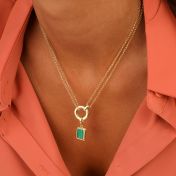 アナチャーム付きダブルレイヤーネックレス［１８Kゴールドメッキ］