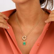 アナチャーム付きダブルレイヤーネックレス［１８Kゴールドメッキ］