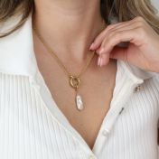 アナチャーム付きダブルレイヤーネックレス［１８Kゴールドメッキ］