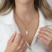 アナチャーム付きダブルレイヤーネックレス［１８Kゴールドメッキ］