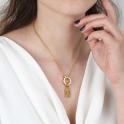 アナダブルレイヤーネックレス・名入れチャーム［１８Kゴールドメッキ］