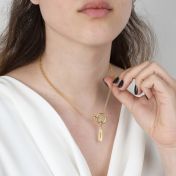 アナダブルレイヤーネックレス・名入れチャーム［１８Kゴールドメッキ］