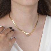 アリヤヘリンボーンネックレス・名入れ［18Kゴールドヴェルメイユ］