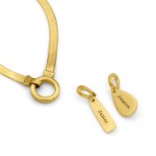 アリヤヘリンボーンネックレス・名入れ［18Kゴールドヴェルメイユ］