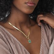 アリヤチャーム付きヘリンボーンネックレス［１８Kゴールドヴェルメイユ］