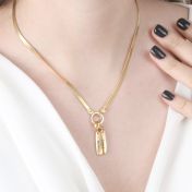 アリヤヘリンボーンネックレス・名入れ［18Kゴールドヴェルメイユ］