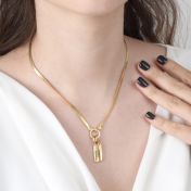 アリヤヘリンボーンネックレス・名入れ［18Kゴールドヴェルメイユ］