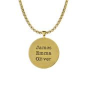 ファミリーコンパスメンズ刻印ネックレス[18Kゴールドメッキ]