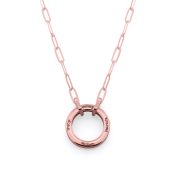 大家族サークルリンクチェーン名入れネックレス［１８Kローズゴールドメッキ］