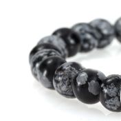 白黒スノーフレーク メンズ 名入れブレスレット [スターリングシルバー]