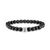 黒いオニクスレーデイス刻印入れブレスレット［スターリングシルバー］