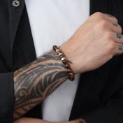 Brown Tiger Eye Men Name Bracelet