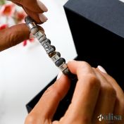 コンパス レディース 名入れブレスレット・ ピカソジャスパー ストーン[スターリングシルバー]