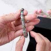 コンパストルコ石レーデイス名入れブレスレット［スターリングシルバー］