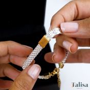 エマヘリンボーン名入れブレスレット［スターリングシルバー・１８Kゴールドメッキ］