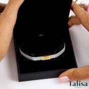 エマヘリンボーン名入れブレスレット［スターリングシルバーと14Kネームプレート］