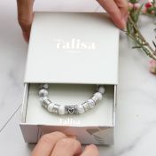 心の絆ハウライト名入れブレスレット [スターリングシルバー]