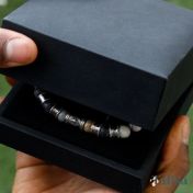 コンパス付きピカソジャスパーメンズ名入れブレスレット