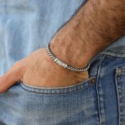 ケルト名入れメンズブレスレット ・ ブラックシルバー