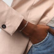 クラシックのペーパークリップチェーンブレスレット［スターリングシルバー］