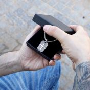 クロスペンダント刻印メンズネックレス ・ スターリングシルバー