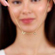 ヘレナイニシャルネックレス［１８Kゴールドメッキ］