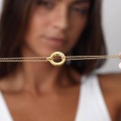 心の絆名入れサークルネックレス[１８Kゴールドメッキ]