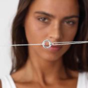 心の絆名入れサークルネックレス[スターリングシルバー]