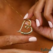 心の絆名入れネックレス[18Kゴールドメッキ]