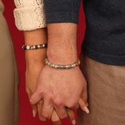 コンパス付きピカソジャスパーメンズ名入れブレスレット