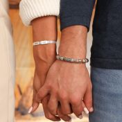 コンパス付きピカソジャスパーメンズ名入れブレスレット