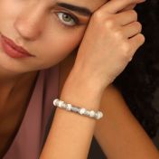 コンパス付きハウライト レディーズ 名入れブレスレット [スターリングシルバー]