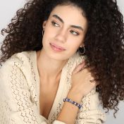 コンパスラピスラズリレディース名入れブレスレット[スターリングシルバー]