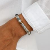 コンパス レディース 名入れブレスレット・ ピカソジャスパー ストーン[スターリングシルバー]