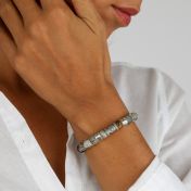 コンパス レディース 名入れブレスレット・ ピカソジャスパー ストーン[スターリングシルバー]