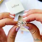 海の波誕生石リング[スターリングシルバー]