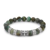 十字架トルコ石レディース名入れブレスレット［スターリングシルバー］