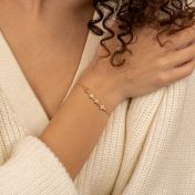 魔法のスターズ誕生石十字架ブレスレット［１８Kゴールドメッキ］